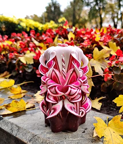 Handmade Carved Candle - Surprise Gift for Her - Decor Birthday Halloween Thanksgiving Christmas - Spiritual Living Room H...