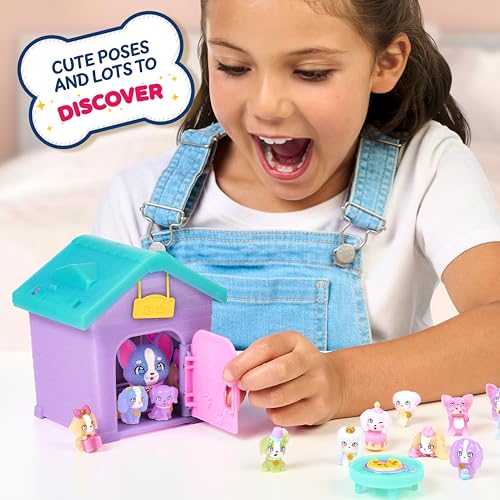 Little Live Pets Puppy House Playset, Mama Surprise Families Little Live Pets Puppy Party Pack, 15 Mini Collectible Puppie...