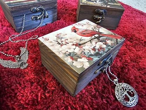 RK Collections Cardinal Trinket Box Small Jewelry Keepsake Box | Bird lovers Gift Idea, Animals Ornaments for Girls, Wome...