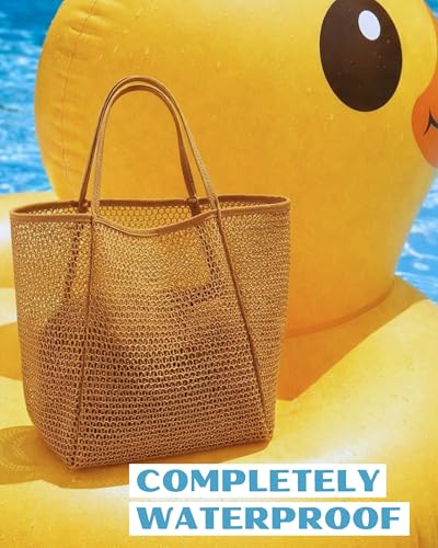 Rave Envy Beach Tote Bag for Women – Waterproof Mesh Tote Bag, Large Capacity Sandproof Beach Bags for Travel