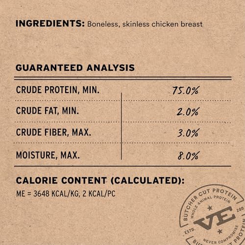 Vital Essentials Freeze Dried Dog Treats | Chicken Breast, Single Ingredient | Premium Quality | Grain Free Training Treat...