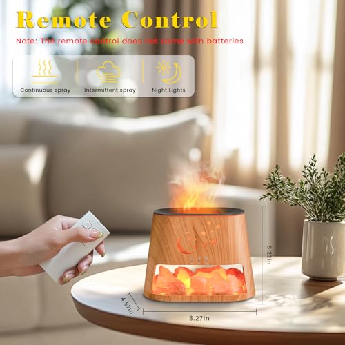 Essential Oil Diffuser : 260ml Aromatherapy Diffuser & Himalayan Salt Lamp with Remote Control & Timer,Cool Mist Humidifie...