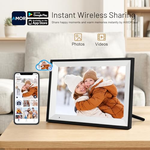 AEEZO Digital Picture Frame, 10.1 Inch Digital Photo Frame with 1280 * 800 HD IPS Touch Screen, Smart Digital Frame Built-...