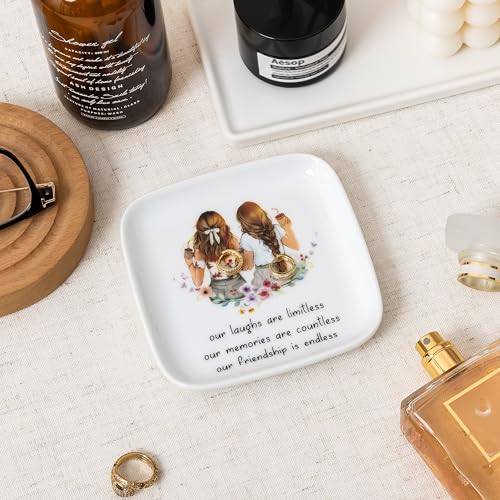 Crisky Best Friend Birthday Gifts for Women, Friendship Gifts for Women, Trinket Ring Dish Jewelry Tray for Friend Her Sis...