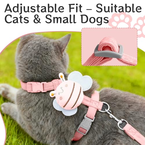 Cat Harness and Leash Set - Escape Proof Adjustable Soft Vest for Cats, Breathable Comfortable Kitten Harness for Outdoor ...