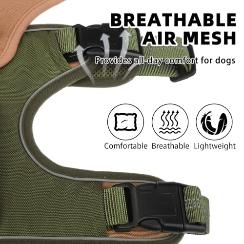 PUPTECK Escape Proof Dog Harness and Leash Set Upgraded No Pull Reflective Dog Vest with Lift Handle, Easy Control Pet Har...