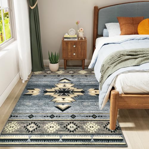 B BENRON Western Rugs for Living Room Bedroom Non Slip, Aesthetic Home Decor for Dining Table Kitchen Porch Nursery, Washa...