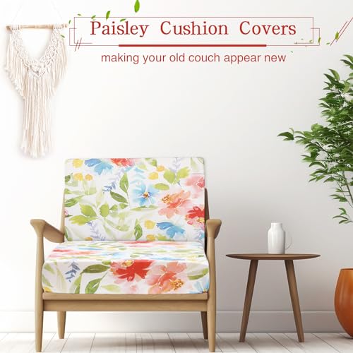 Newwiee 12 Pcs Patio Cushion Covers Outdoor Stretch Sofa Couch Cover Replacement Couch Slipcover Sofa Seat Chair Porch Pat...