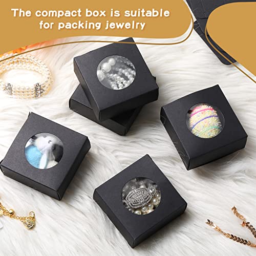 TaoBary 100 Pcs Soap Boxes for Homemade, 3 x 3 x 1.2 Inch Small Paper Gift Packaging Boxes with Window, Gift Wrappers for ...