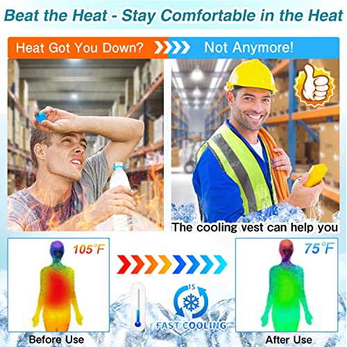NJDGF Cooling Safety Vest with 24Pcs Ice Packs - Ice Cooling Vest for Men Women Cool Vest for Hot Weather Work
