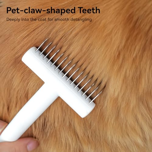 aumuca Undercoat Rake for Dogs & Cats – Deshedder & Grooming Brush – Dog Brush & Cat Brush for Long or Short Hair – Dematt...