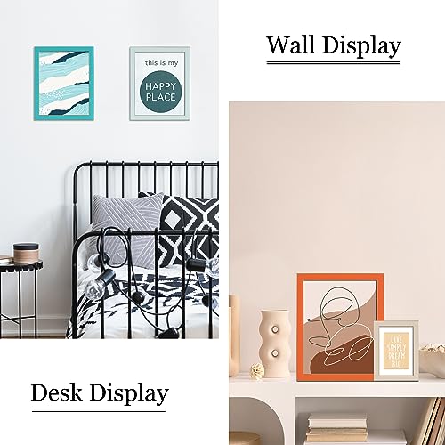 VIOLABBEY 4x6 Picture Frames Set of 4, Colorful Photo Frame of Modern Style, High Definition Tempered Real Glass, Wall Mou...