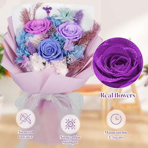 Childom Mothers Day Rose Gifts for Mom,Birthday Gifts for Women,Preserved Flowers for Delivery,Mothers Day Flowers Gift fo...