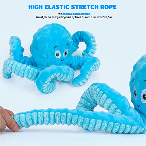 Dog Toys for Aggressive Chewers Indestructible Squeaky Dog Toys Octopus-Tug of War Dog Toys for Large Breed Tough Interact...