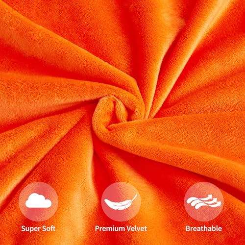 GriNeed Fall Orange Throw Pillow Covers Decorative Velvet Set of 2 18x18 Inch Pillow Covers, Soft Burnt Orange Pillowcases...