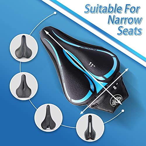YLG Bike Seat Cover, Memory Foam & Gel Bike Seat Cushion Cover for Men Women, Comfortable Bicycle Seat Cover for Peloton/F...