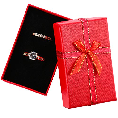 Pangda 12 Pieces Cardboard Ring Gift Box Jewelry Boxes Package Case for Necklace Earring Gift, Random Color
