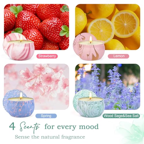 Candle Gifts,Scented Candles Christmas Gift Set for Women, 4 Pack Aromatherapy Candles for Home Scented, Natural Soy Wax C...