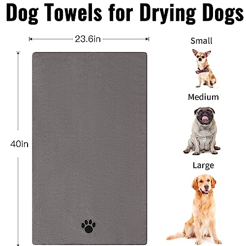 Puomue Microfiber Dog Towels for Drying Dogs, Super Absorbent and Soft Pet Grooming Towel, 40 Inch X 23.6 Inch, Perfect Do...