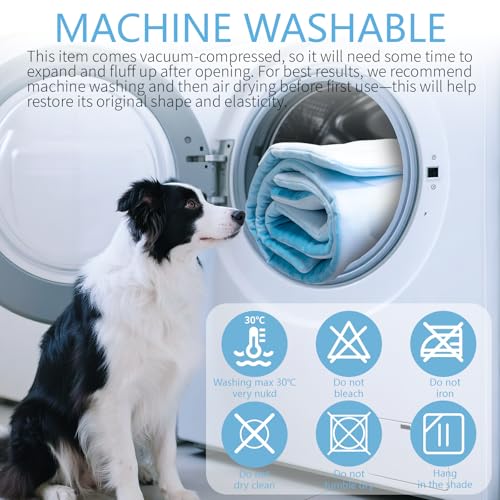 BECEMURU Dog Cooling Mat, Q-MAX＞0.45 Thickened Breathable Cold Pad for Summer Active Dog, 36"x23" Portable Washable Kennel...