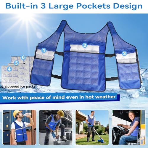 KkaFFe Cooling Vest for Men and Women for Hot Weather，Cooling Jacket Safety Vest/Running Lightweight Waistcoat