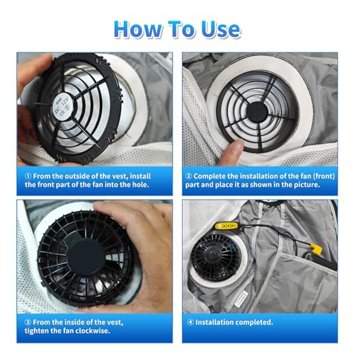 THOUSTA 12V Cooling Vest with 2 Fans, Air Conditioner Clothes with Hoodie, 360° Air Supply Cooling Jacket(NO BATTERY PACK)
