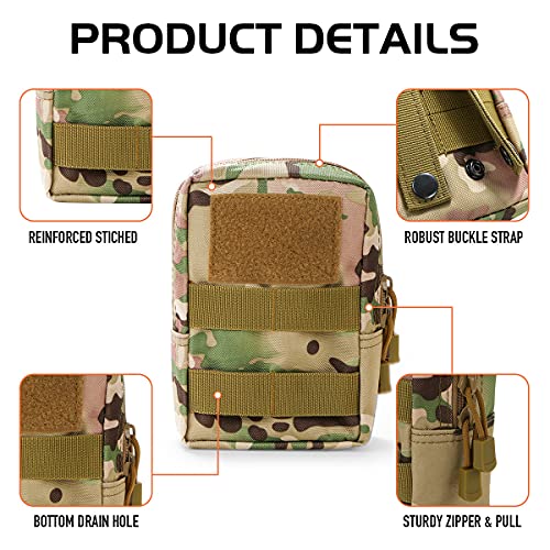 Gogoku 3 Pack Molle Pouch Combo Water Bottle Pouch Holder Tactical Molle Pouches Compact Utility Waist Bag Pack