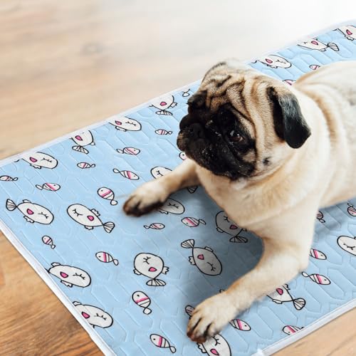 Colingmill 4 Pcs Dog Cooling Mat 28'' x 20'' Pet Cooling Mat for Dogs Cat Summer Self Cooling Mat Ice Silk Chill Pads Wash...
