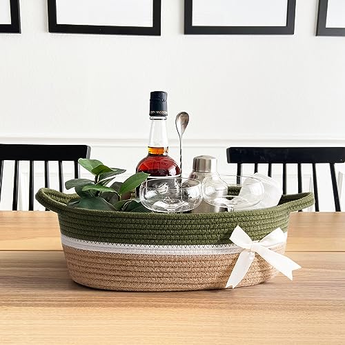CHICVITA Small Storage Basket for Gifts Empty, Cute Decorative Basket for Living Room, Baby Gift Basket for Nursery, Rope ...