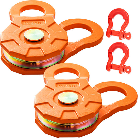 Snatch Block, 11T/11,3 Kg Arbeitslastbegrenzung, Robuste Seilwinde Riemenscheibe Für 14 Mm Synthetisches Seil Oder Weiche Bügel, Off-Road Recovery Zubehör Für Traktor, LKW, ATV & UTV, 2 Packunge