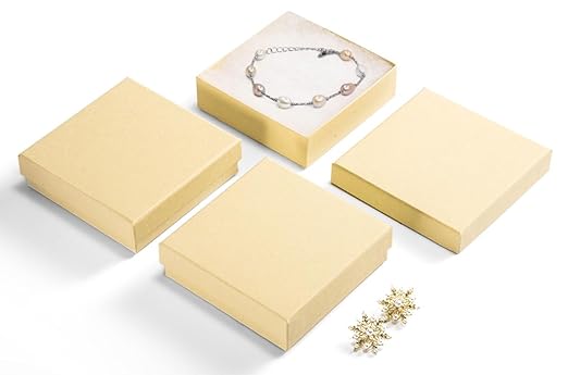 MESHA Jewelry Gift Boxes, 3.5x3.5x1 Inch 20 Pcs Matte Small Gift Box with Lids, Small Cardboard Jewelry Boxes with Cotton ...