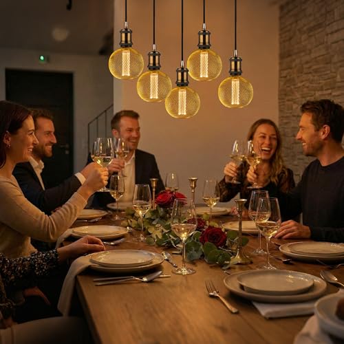 Harwez Decorative LED Light Bulb, Golden Metal Mesh Cover, E26 Medium Base, LED Lights for Bedroom Floor Lamp, Ceiling Lig...