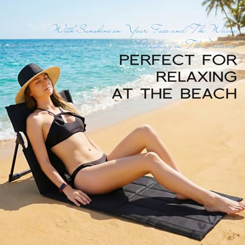 Klyyo Clyro 2 Pcs Foldable Beach Pool Chairs Portable Folding Adjustable Sun Chairs Poolside Seat for Edge of Pool for Bea...