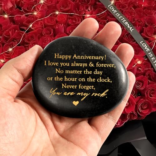 Happy Anniversary Rock Gifts for Men Women,Aniversario Gift for Him,Year Anniversary Wedding Gift for Husband,Anniversary ...