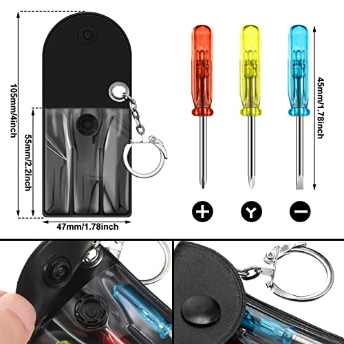 Jutom 80 Set Mini Screwdriver Keychain Set Bulk Includes 3 Mini Screwdrivers in a Portable Pouch with Snap with Hook Bulk ...