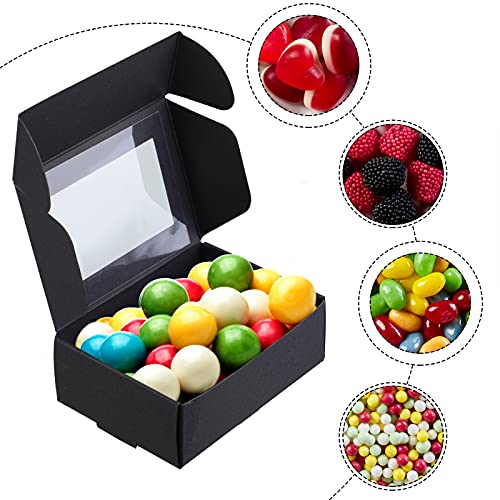 Zonon 30 Pcs Soap Boxes for Homemade Packaging, Mini Kraft Boxes with Window for Bakery Candy Soap Making Gift Packaging (...