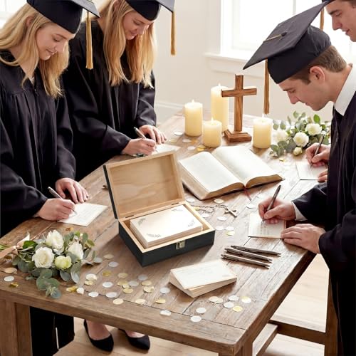 Seeloowy Graduation Memory Keepsake Box with Photo Custom 2026 Large Grad Card Box with Customized Picture Gift for Him He...