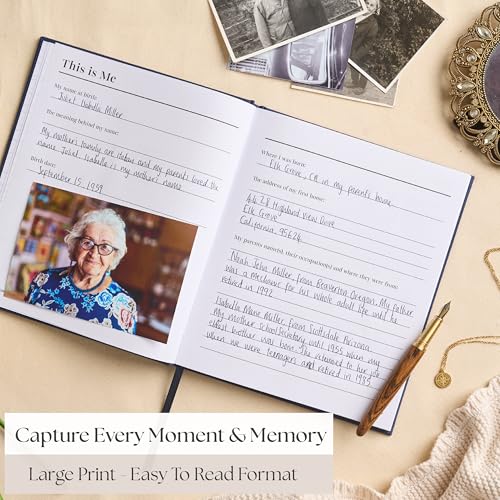 Bibi & Beau Legacy Story Journal – My Life in Writing | Guided Memory Book for Grandma, Grandpa, Mom, Dad | Thoughtful Kee...
