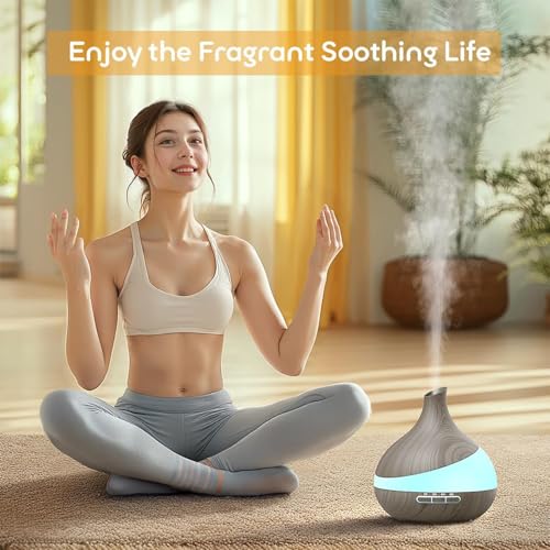 HJTHJT 500ML Essential Oil Diffuser: Aroma Diffuser with Remote Control for Hotel Spa Yoga Room - Humidifiers for Bedroom ...