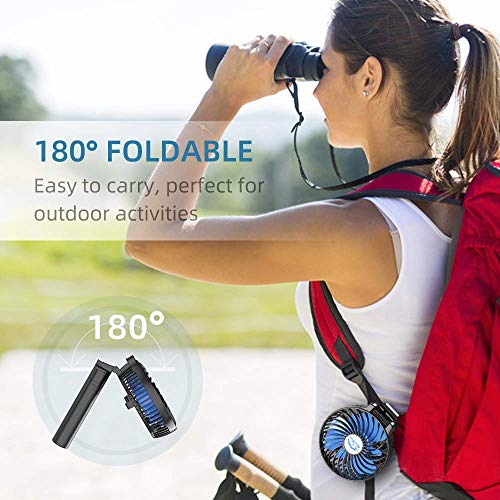 HandFan 10400mAh Powerful Handheld Fan, 40Hrs Long-Lasted Hand Fan Rechargeable, Mini Personal Fans Foldable, Heavy Duty B...