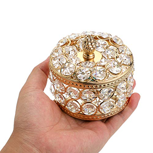 Hipiwe Crystal Mirrored Jewelry Box Jewelry Trinket Organizer Box Home Decor Ring Earrings Necklace Storage Holder Keepsak...