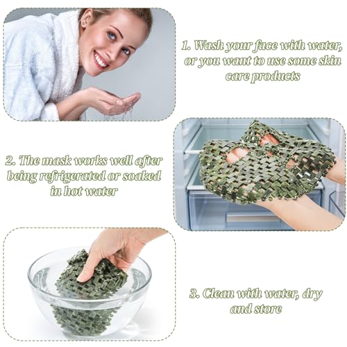 ZOOFOX Jade Facial Mask, 100% Natural Jade Facial Cooling Mask for Hot and Cold Therapy,Green Stone Full Face Mask for Sel...