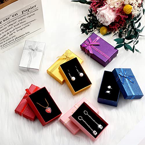 Marspark Small Jewelry Gift Boxes Bulk Empty Gift Box with Bows Necklace Bracelet Packaging Boxes for Birthday Wedding Par...