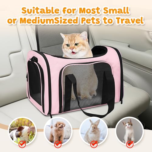 FOORLON Cat Carrier Soft for Pets Up to 15 Lbs, Cat Travel Bag Soft-Sided with Padded Shoulder Strap, Pet Dog Carriers for...