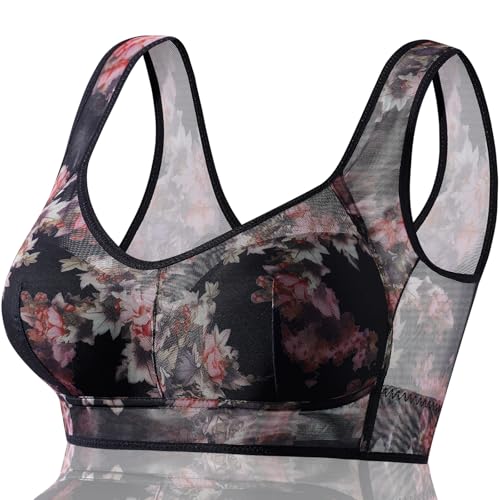 FHTECO Smoothing Bra Anti Sagging Wireless Push Up Bras for Women No Underwire Full Coverage Bra Comfy Bras for Women