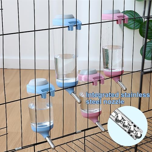 DEEUCHIS Dog Crate Water Bottle - 12 oz No Drip Kennel Pet Water Dispenser, Easy-to-Use Cage Water Bottle for Dogs, Cats, ...