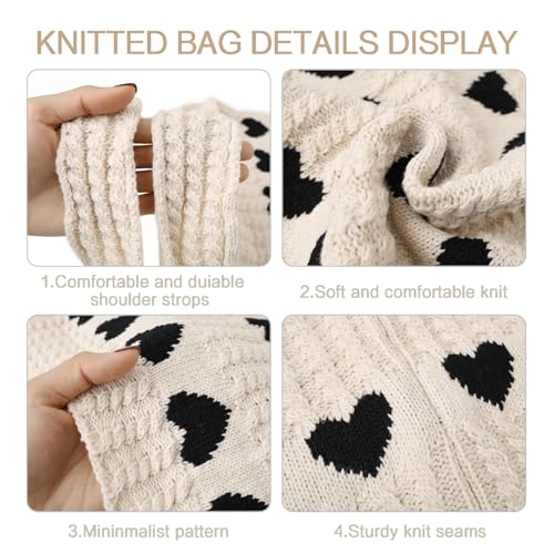 Gaudiwel Knitted Shoulder Tote Bag Large Crochet Beach Bag Hobo Bag Aesthetic Tote Handbags for Women