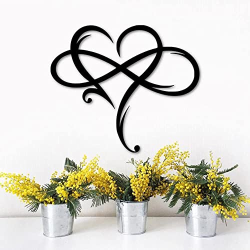 Infinity Heart Wall Decor, Unique Infinity Heart Metal Art Wall Decor Love Sign Steel Wall Plaques Bedroom Ornaments for H...