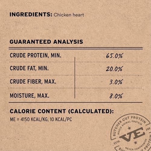 Vital Essentials Freeze Dried Raw Chicken Hearts Dog Treats | Single Ingredient | Premium Quality | Grain Free Treats for ...