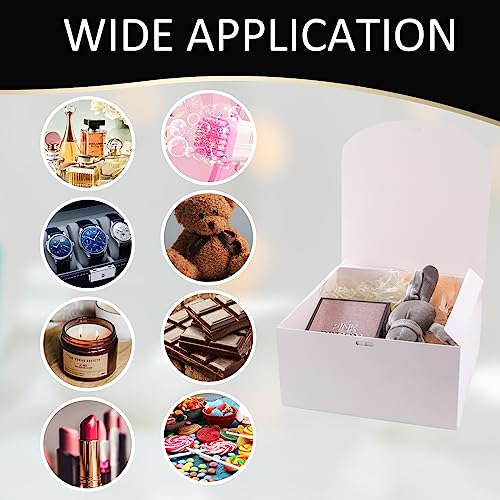 LWYMX 12 PCS White Gift Boxes with Lids，9.8x7.8x3.9, Bridesmaid Proposal Box with Ribbon, Gift Boxes for Wedding, Christma...